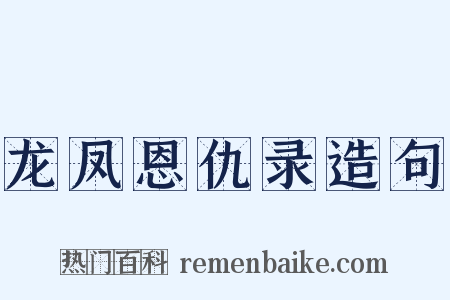 龙凤恩仇录造句是什么意思的图片